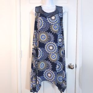 Retro Summer Dress with Mesh Top 2X